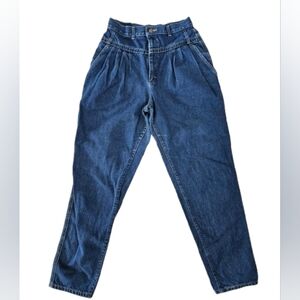 Vintage 80s USA High Rise Pleated Tapered Mom Jeans